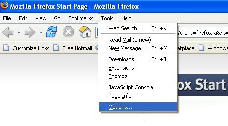 how to turn on the pop up blocker in firefox