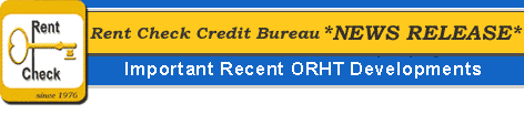 Rent Check Credit Bureau - News Release